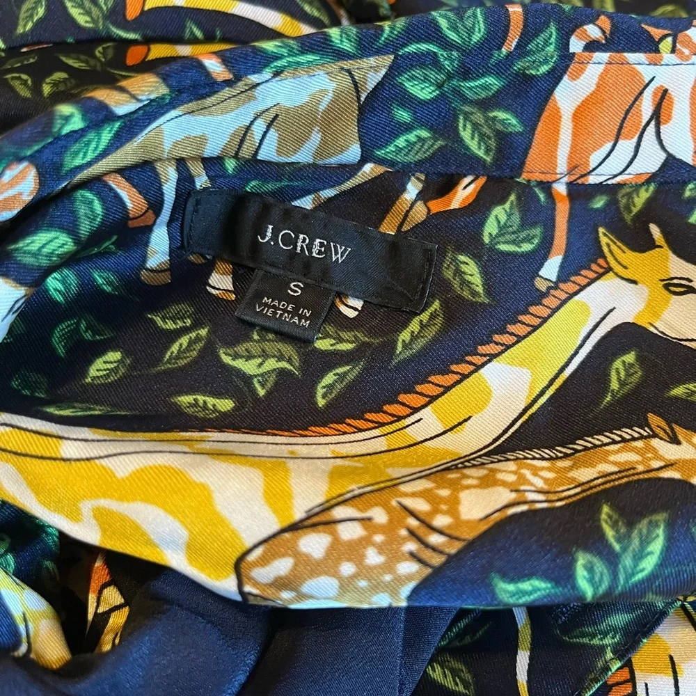NWOT J. Crew size S giraffe print shirtdress